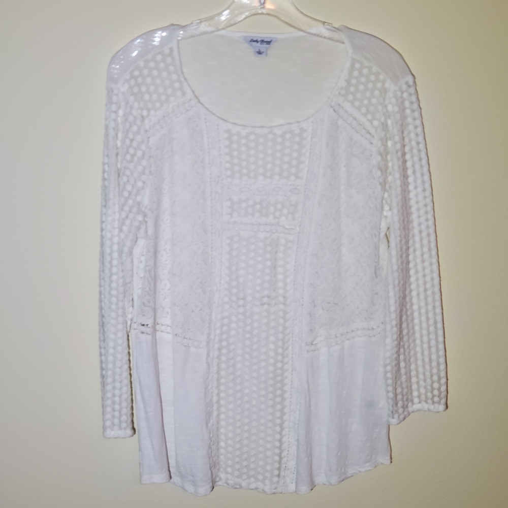 White 3/4 length blouse